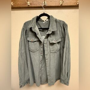 Roxy Sage Green Corduroy Shirt Jacket